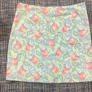 Vineyard Vines golf skirt Lime Green and Pink Patterned Women's Skirt. Lined.